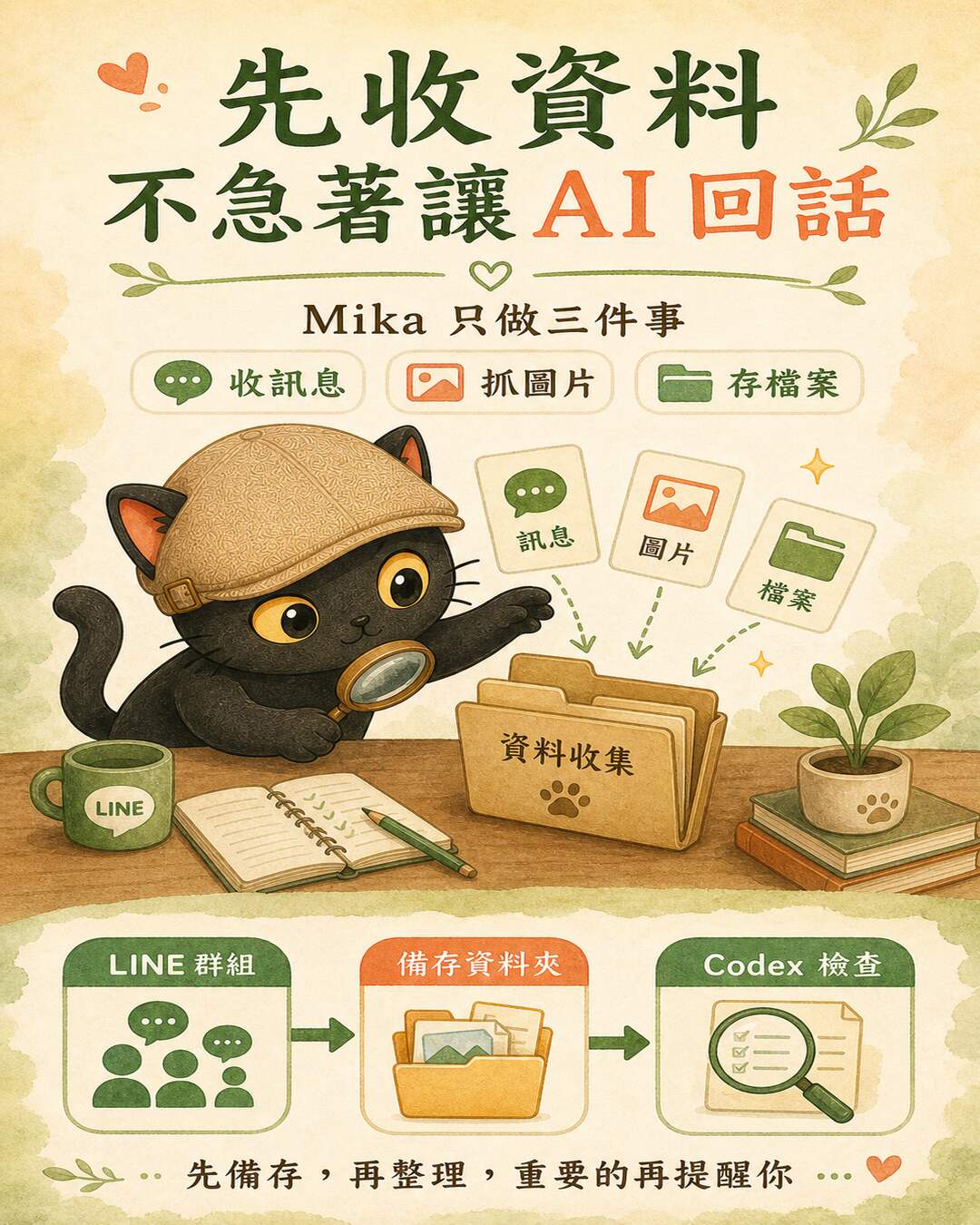 先收資料不急著讓 AI 回話