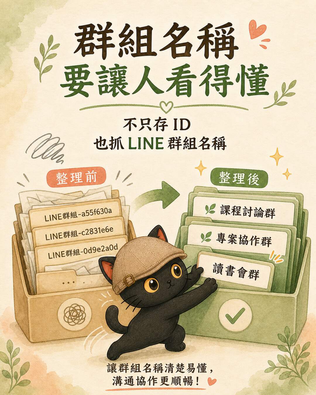 群組名稱要讓人看得懂