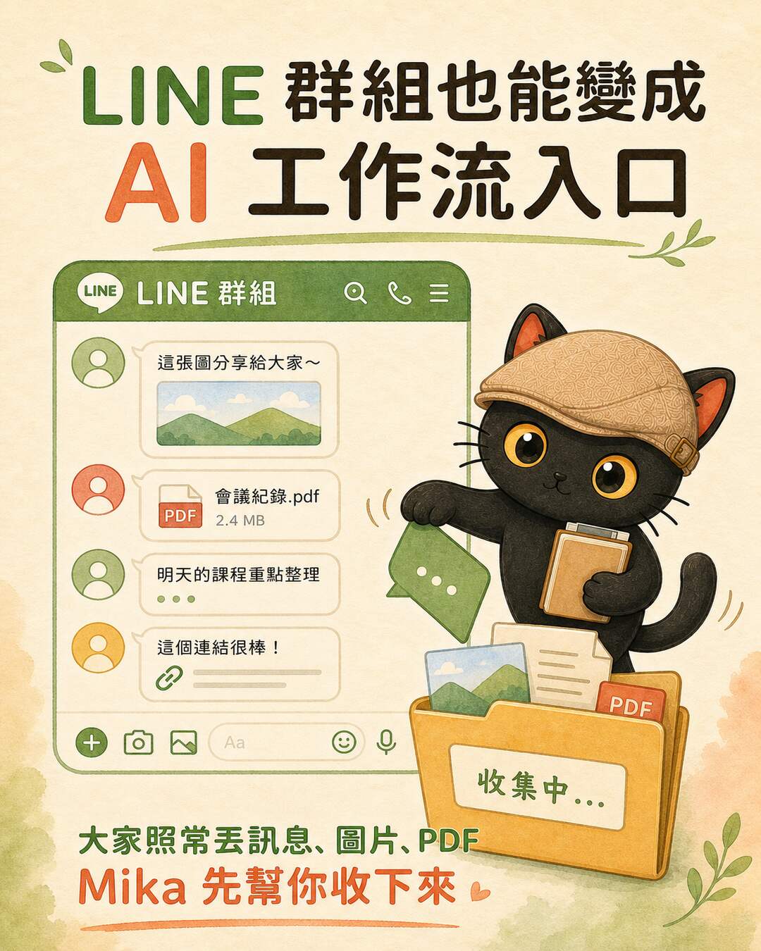 LINE 群組也能變成 AI 工作流入口圖卡