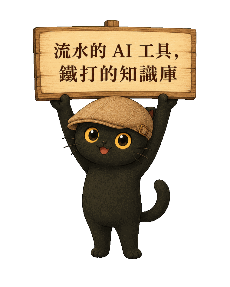 Mika holding up a sign: AI tools come and go, your knowledge base is yours to keep